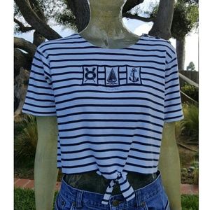 Vintage Liz Claiborne Striped Crop Top